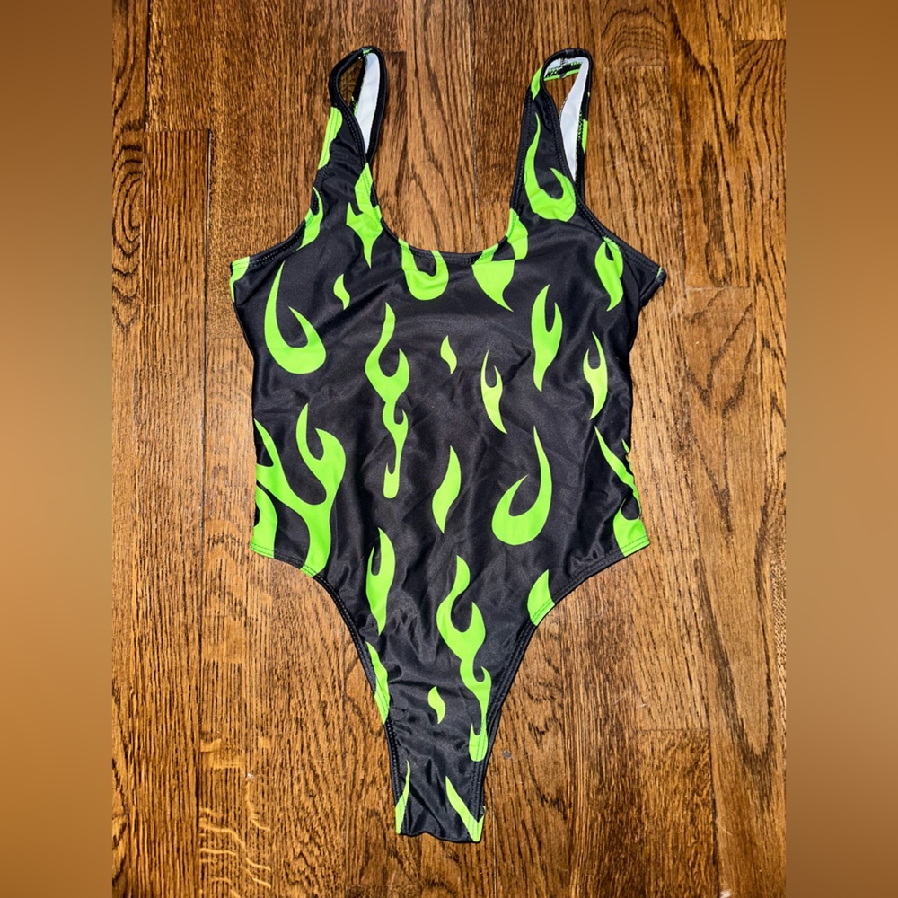 Black fire bodysuit/swimsuit